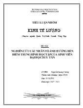 Đề tài Nghiên cứu các nhân tố ảnh hưởng đến điểm trung bình học tập của sinh viên đại học Duy Tân