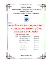 Đề tài Nghiên cứu ứng dụng công nghệ nano trong công nghiệp thực phẩm