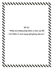 Đề tài Phân tích những luận điểm cơ bản của Hồ Chí Minh về cách mạng giải phóng dân tộc