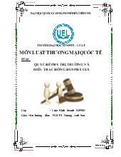Đề tài Quy chế phi thị trường và điều tra chống bán phá giá