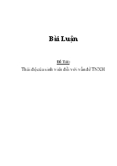 Đề tài Thái độ của sinh viên đối với vấn đề tệ nạn xã hội