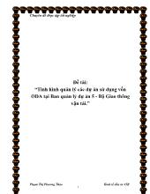 Đề tài Tình hình quản lý các dự án sử dụng vốn ODA tại Ban quản lý dự án 5 - Bộ Giao thông vận tải