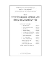 Đề tài Tư tưởng Hồ Chí Minh về vấn đề đại đoàn kết dân tộc
