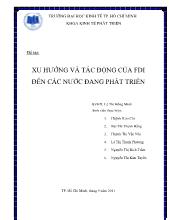 Đề tài Xu hướng và tác động của FDI đến các nước đang phát triển