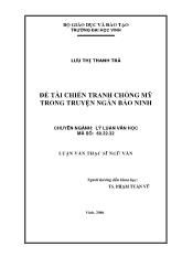 Đềtài chiến tranh chống Mỹ trong truyện ngắn Bảo Ninh