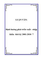 Định hướng phát triển xuất - Nhập khẩu thời kỳ 2001-2010