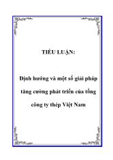 Định hướng và một số giải pháp tăng cường phát triển của tổng công ty thép Việt Nam
