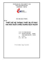 Đồ án Thiết kế hệ thống thiết bị cô đặc hai nồi xuôi chiều dung dịch NaOH
