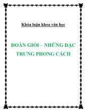 Đoàn giỏi – những đặc trưng phong cách