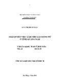 Giải quyết việc làm cho lao động nữ ở tỉnh Quảng Nam