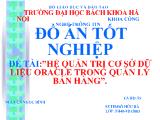Hệ quản trị cơ sở dữ liệu oracle trong quản lý bán hàng