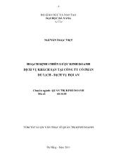Hoạch định chiến lược kinh doanh dịch vụ khách sạn tại công ty cổ phần du lịch - Dịch vụ Hội An