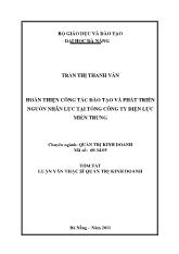 Hoàn thiện công tác đào tạo và phát triển nguồn nhân lực tại tổng công ty điện lực miền Trung