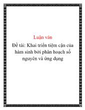 Khai triển tiệm cận của hảm sinh bởi phân hoạch số nguyên và ứng dụng