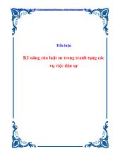 Kỹ năng của luật sư trong tranh tụng các vụ việc dân sự