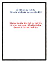 Kỹ năng giao tiếp tiếng Anh của sinh viên với người nước ngoài – đề xuất giải pháp tham gia tổ chức phi chính phủ
