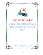 Luận văn Biện pháp nâng cao hiệu lực hiệu quả sử dụng FDI