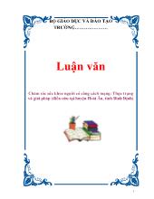 Luận văn Chăm sóc sức khỏe người có công cách mạng: Thực trạng và giải pháp (điển cứu tại huyện Hoài Ân, tỉnh Bình Định)