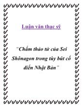 Luận văn Chẩm thảo tử của Sei Shônagon trong tùy bút cổ điển Nhật Bản