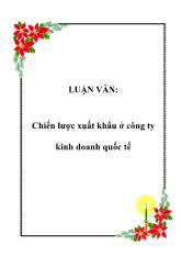 Luận văn Chiến lược xuất khẩu ở công ty kinh doanh quốc tế