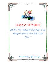 Luận văn Cơ sở pháp lý về du lịch và vấn đề hợp tác quốc tế vềdu lịch ở Việt Nam