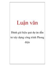 Luận văn Đánh giá hiệu quả dự án đầu tư xây dựng công trình Phong điện