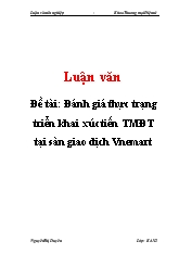 Luận văn Đánh giá thực trạng triển khai xúc tiến thương mại điện tử tại sàn giao dịch Vnemart