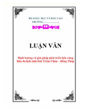 Luận văn Định hướng và giải pháp phát triển bền vững khu du lịch sinh thái Tràm Chim – Đồng Tháp