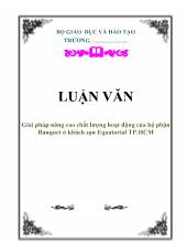Luận văn Giải pháp nâng cao chất lượng hoạt động của bộ phận Banquet ở khách sạn Equatorial TP.HCM