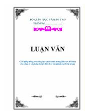 Luận văn Giải pháp nâng cao năng lực cạnh tranh trong lĩnh vực lữ hành cho công ty cổ phần du lịch Bến Tre chi nhánh tại Tiền Giang