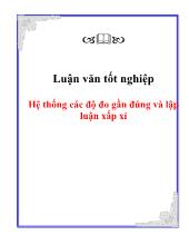 Luận văn Hệ thống các độ đo gần đúng và lập luận xấp xỉ