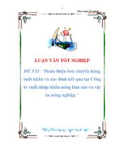 Luận văn Hoàn thiện lưu chuyển hàng xuất khẩu và xác đinh kết quả tại Công ty xuất nhập khẩu nông lâm sản và vật tư nông nghiệp