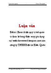Luận văn Hoàn thiện quy trình quản trị bán lẻ hàng điện máy gia dụng tại website www.hienquan.com của công ty TNHH Điện tử Hiền Quân