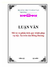 Luận văn Mô tả và phân tích quy trình phục vụ tiệc Âu trên tàu Đông Dương