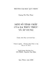 Luận văn Một số tính chất của đa thức thực và áp dụng