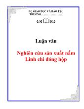 Luận văn Nghiên cứu sản xuất nấm Linh chi đóng hộp