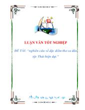 Luận văn Nghiên cứu về đặc điểm thơ ca dân tộc Thái hiện đại
