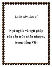 Luận văn Ngữ nghĩa và ngữ pháp của cấu trúc nhân nhượng trong tiếng Việt