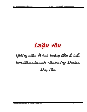 Luận văn Những nhân tố ảnh hưởng đến số buổi làm thêm của sinh viên trường Đại học Duy Tân