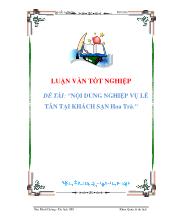 Luận văn Nội dung nghiệp vụ lễ tân tại khách sạn Hoa Trà