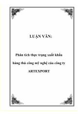 Luận văn Phân tích thực trạng xuất khẩu hàng thủ công mỹ nghệ của công ty ARTEXPORT
