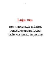 Luận văn Phát triển mô hình nhà cung ứng nội dung trên website ecomviet.vn