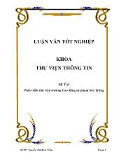 Luận văn Phát triển thư viện trường Cao đẳng sư phạm Sóc Trăng