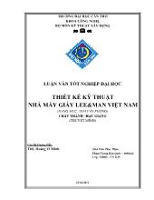 Luận văn Thiết kế kỹ thuật nhà máy giấy LEE&MAN Việt Nam