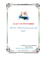 Luận văn Thiết kế nhà máy sản xuất bánh