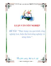 Luận văn Thực trạng của quá trình công nghiệp hoá, hiện đại hoá nông nghiệp và nông thôn