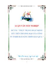 Luận văn Thực trạng hoạt động xúc tiến thương mại của công ty trách nhiệm hữu hạn Hải Đăng thời gian qua