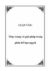 Luận văn Thực trạng và giải pháp trong phân bổ hạn ngạch