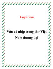 Luận văn Vần và nhịp trong thơ Việt Nam đương đại
