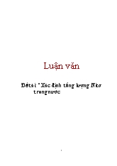 Luận văn Xác định tổng lượng Nitơ trong nước